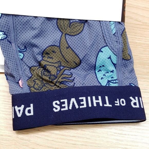 PAIR OF THIEVES Mens Boxer Briefs Small Gray Superfit Mesh Magic Stretch MERMAID - Picture 2 of 5